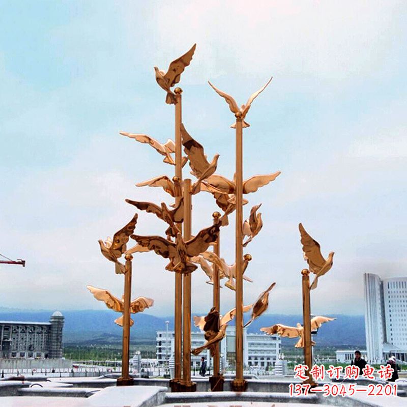 湖南中领雕塑传承祥和和平的和平鸽雕塑