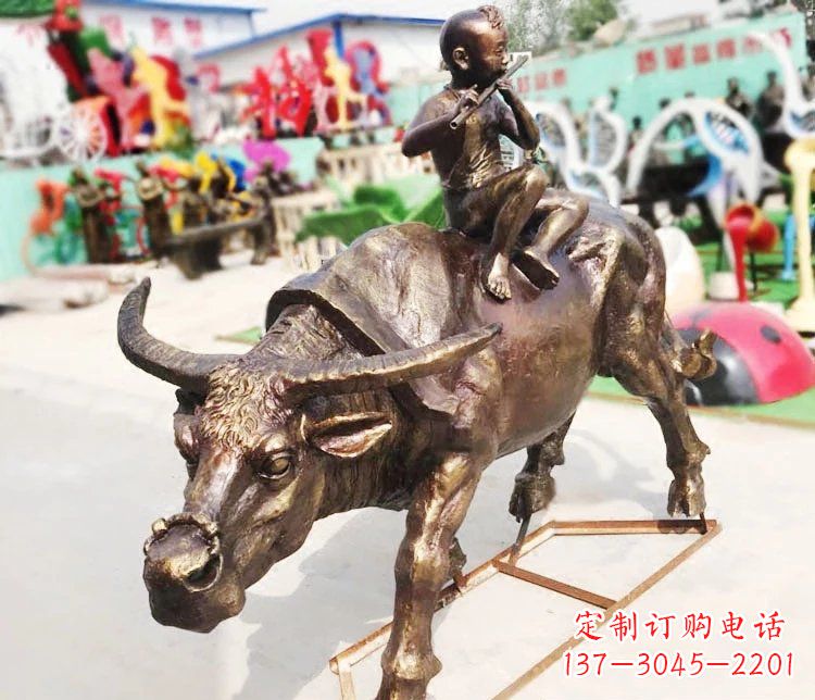湖南放牛郎公园景观铜雕