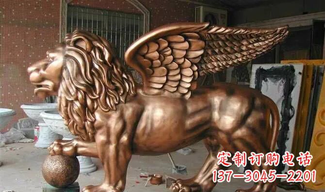 湖南飞狮玻璃钢仿铜动物雕塑