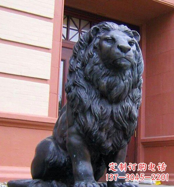 湖南非洲狮子铜雕塑精美雕刻,精美绝伦