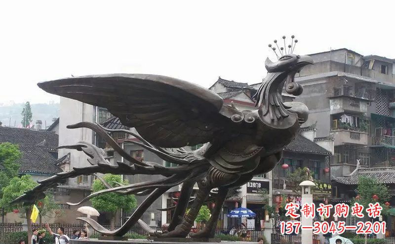 湖南凤凰公园景观铜雕