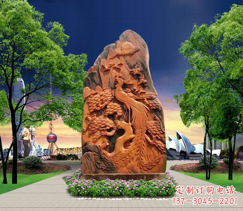 湖南凤凰石雕动物摆件