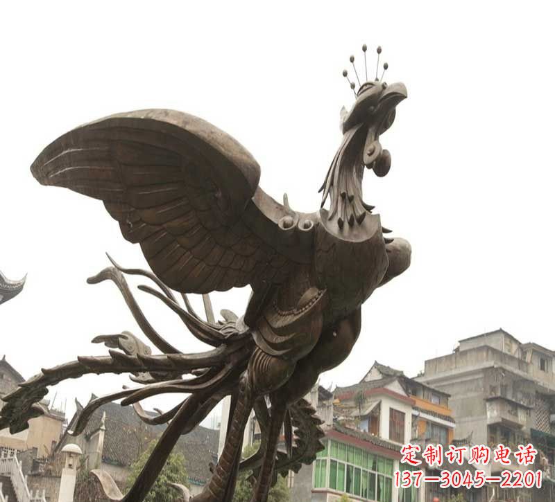 湖南凤凰飞翔铜雕