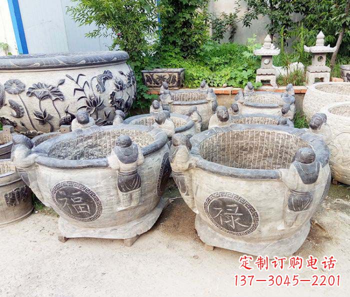 湖南福禄招财石雕水缸