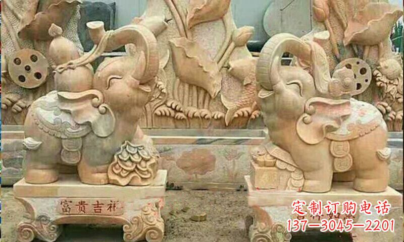 湖南祥和典雅 富贵吉祥大象石雕