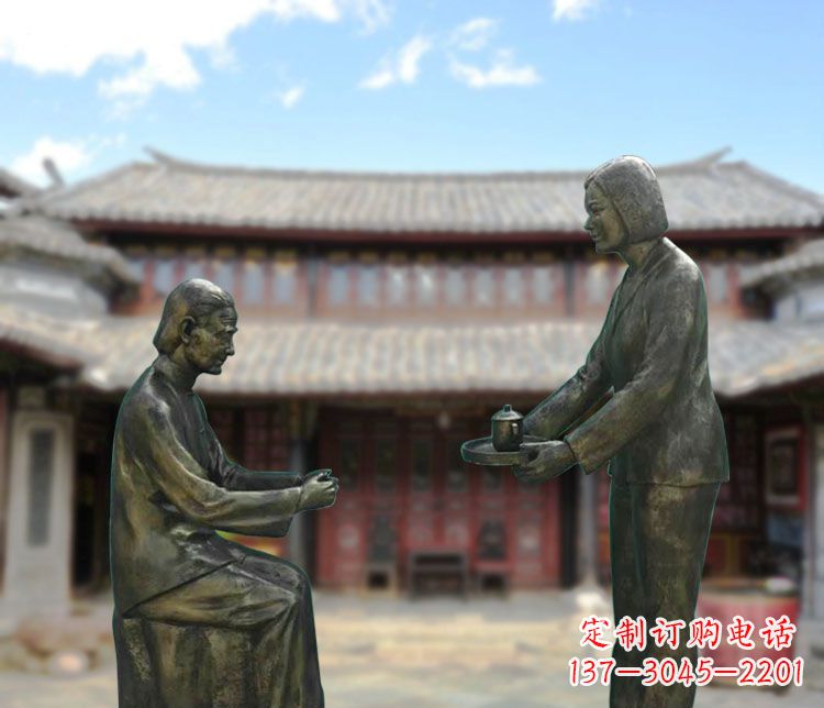 湖南女儿情怀铜雕