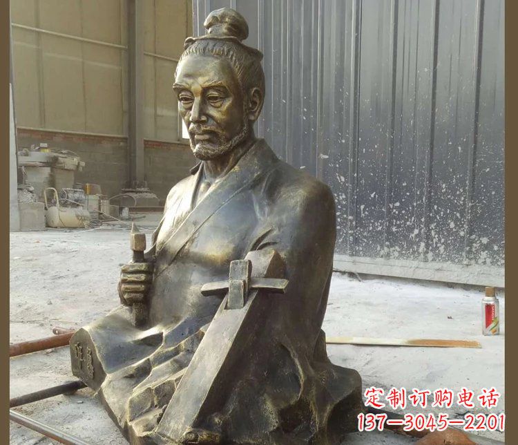 湖南工匠祖师鲁班人物铜雕