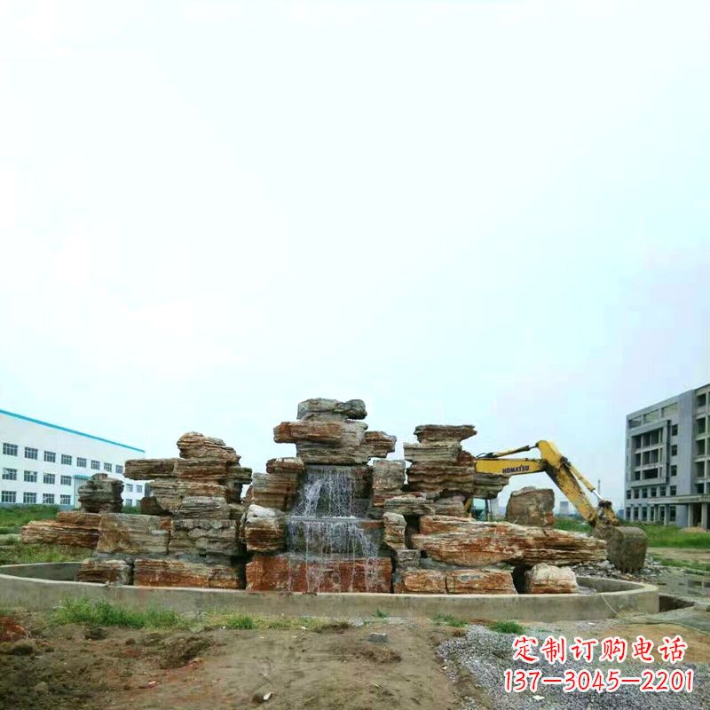 湖南工厂园林千层石流水假山景观