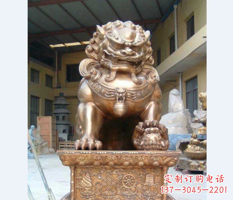 湖南精致装饰型汇丰狮子铜雕塑