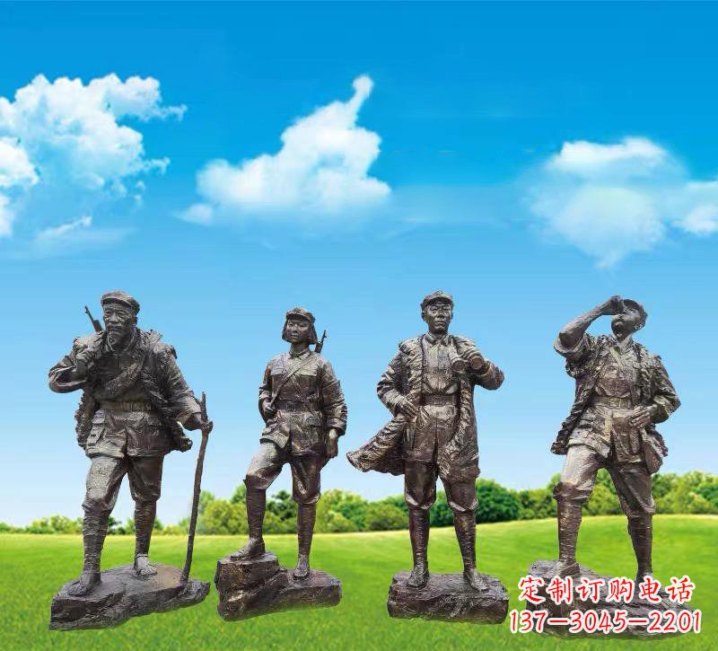 湖南青铜雕刻-八路军战士雕塑