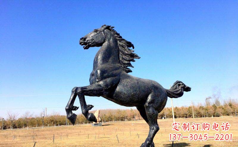 湖南公园奔马动物铜雕 (2)