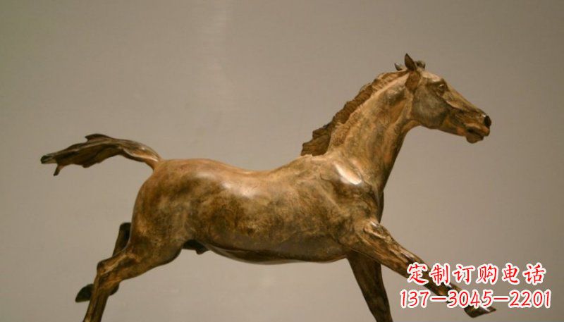 湖南公园奔跑的马动物铜雕 (2)