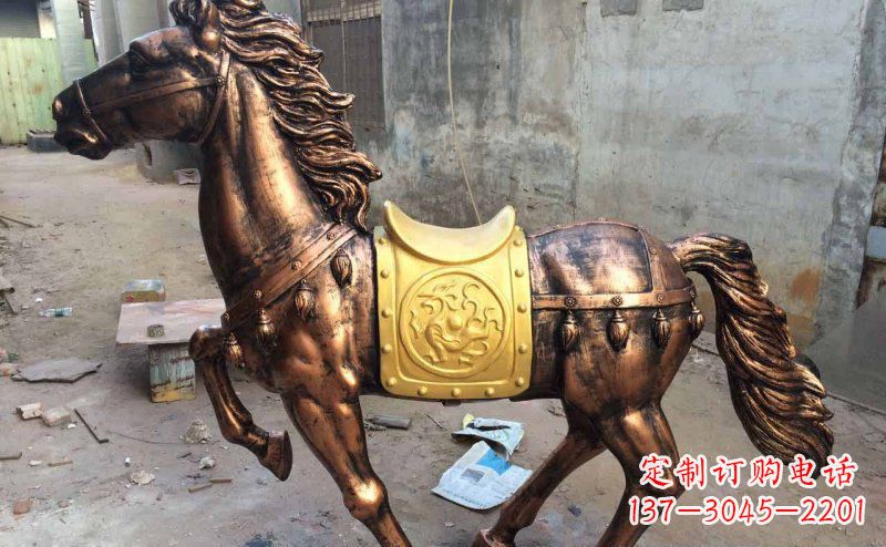 湖南公园奔跑的马动物铜雕 (4)
