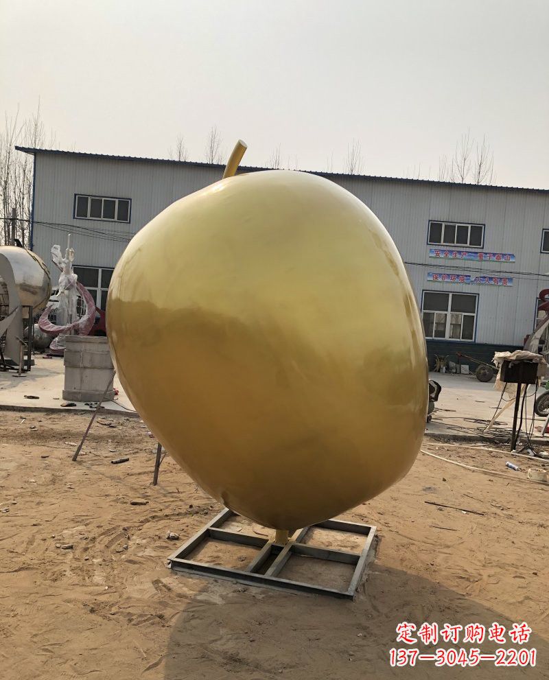 湖南仿铜质苹果玻璃钢雕塑