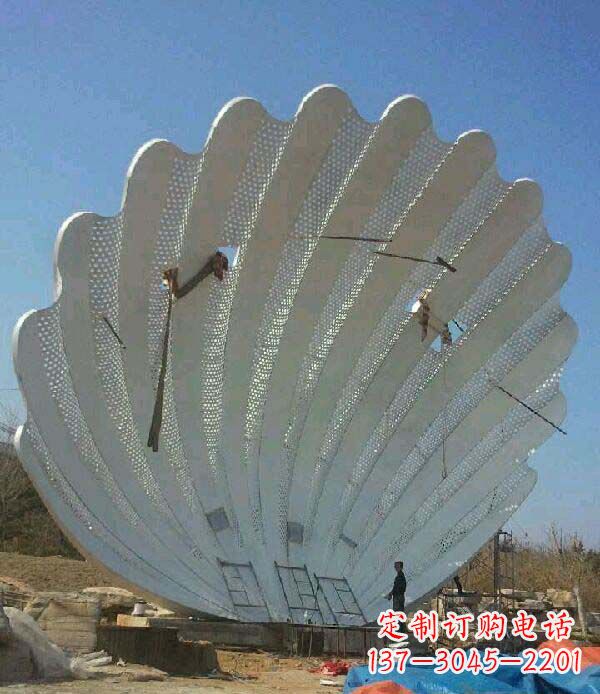湖南公园不锈钢贝壳雕塑