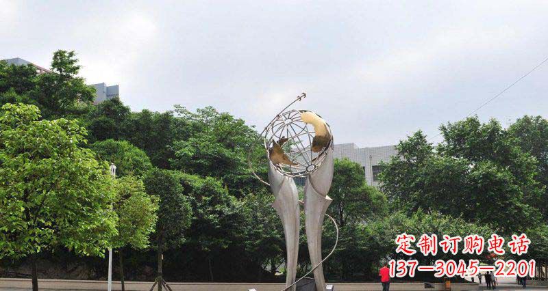 湖南中领雕塑精致大气的不锈钢地球雕塑