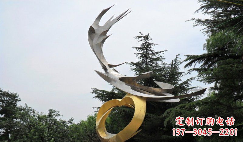 湖南精美雕刻石膏抽象凤凰雕塑
