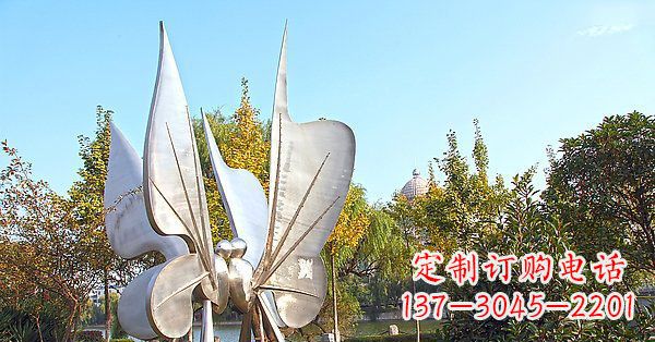 湖南英伦风格精致不锈钢抽象蝴蝶雕塑