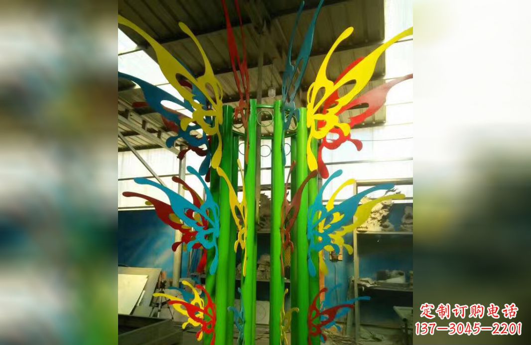 湖南精致的不锈钢抽象蝴蝶景观雕塑