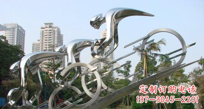 湖南不锈钢自行车抽象雕塑
