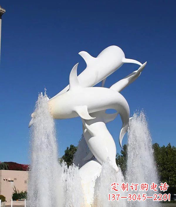 湖南完美纪念,精致的不锈钢海豚雕塑