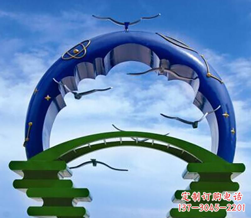 湖南不锈钢帝王拱景观雕塑