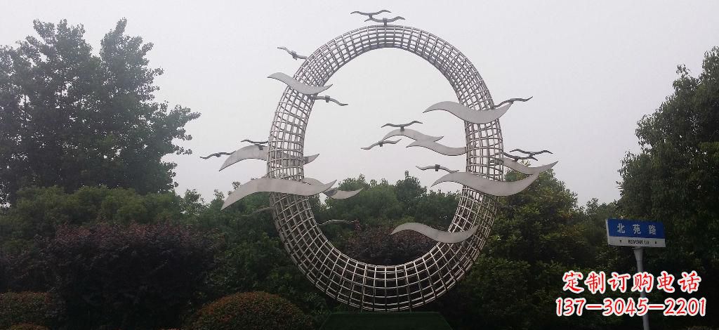 湖南优雅风采,质感之美,赏心悦目的不锈钢海鸥雕塑