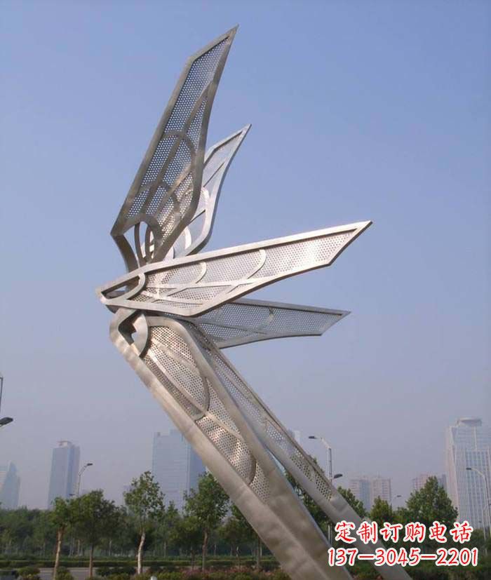 湖南大型不锈钢蝴蝶翅膀雕塑