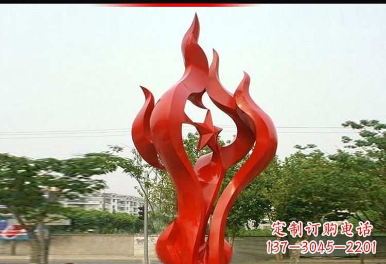 湖南公园不锈钢火炬景观雕塑