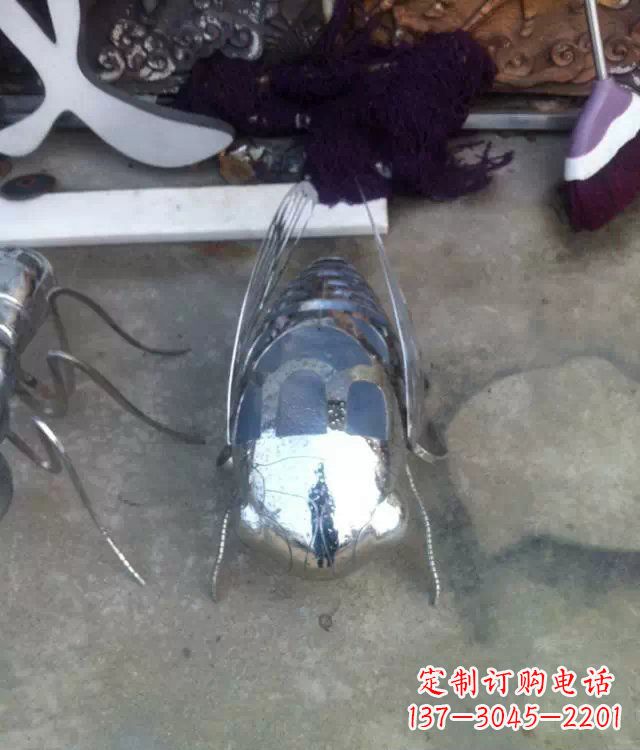 湖南公园不锈钢昆虫动物雕塑