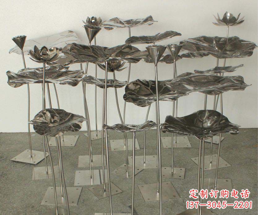湖南精美装饰不锈钢莲叶雕塑