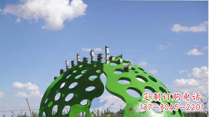 湖南约克公园不锈钢镂空半圆拱门雕塑