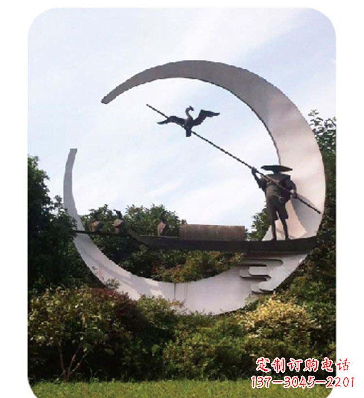 湖南精致美观的不锈钢鸬鹚雕塑