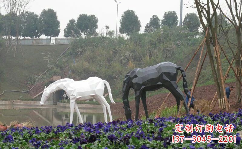 湖南盛世之美,精美不锈钢动物雕塑
