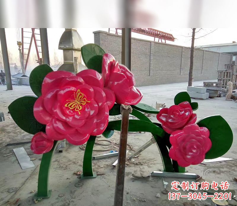 湖南中领雕塑花朵般精美的不锈钢牡丹雕塑