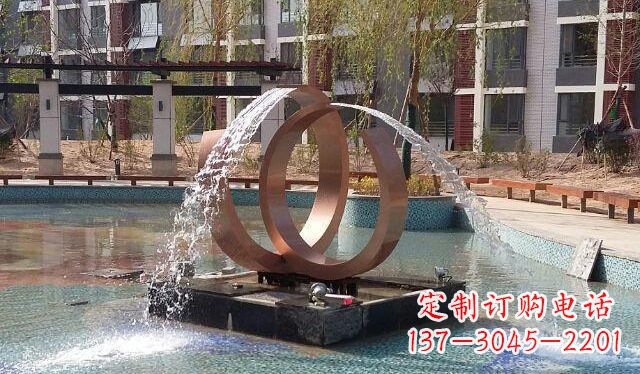 湖南高贵典雅的不锈钢喷泉雕塑