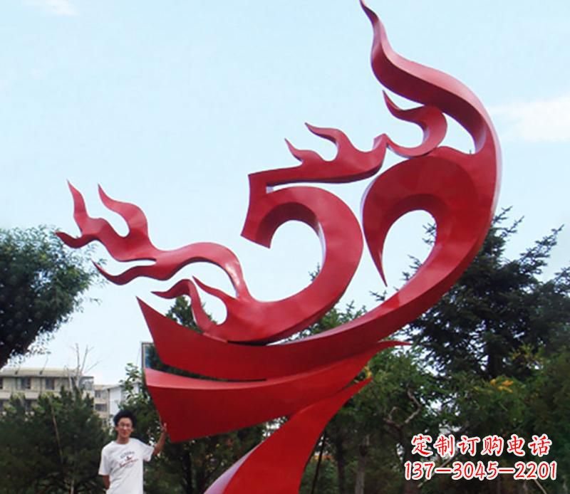 湖南公园不锈钢飘带飞翔景观雕塑