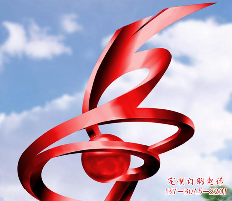 湖南公园装饰不锈钢指环雕塑