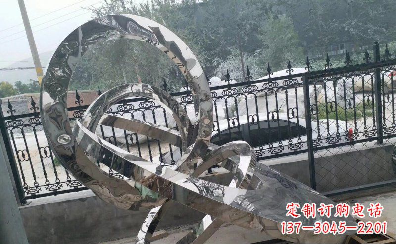 湖南公园拼接圆环景观不锈钢雕塑