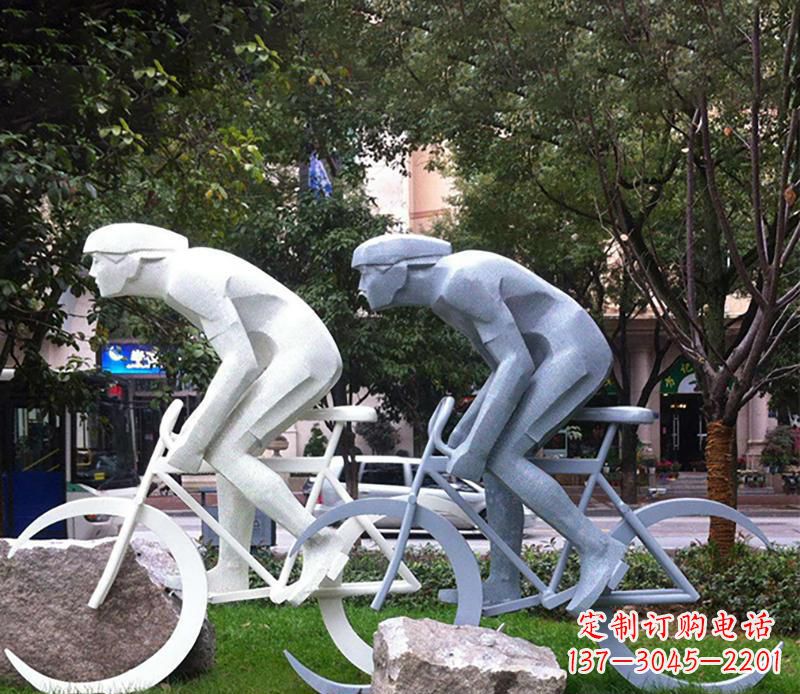 湖南装饰型不锈钢骑自行车雕塑