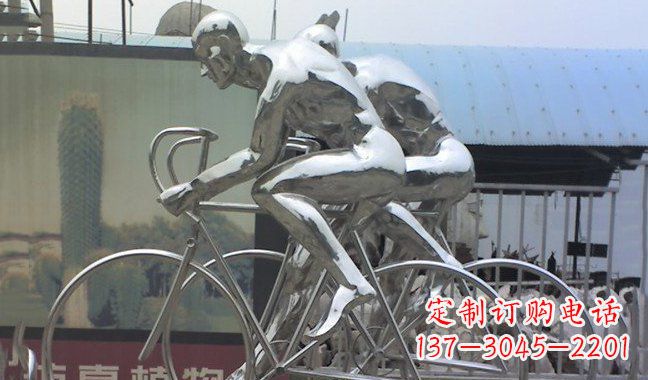 湖南不锈钢骑行自行车雕塑