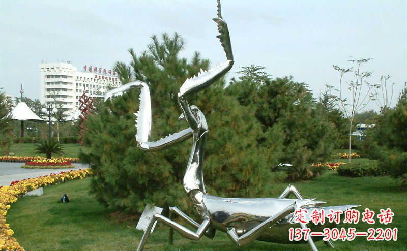 湖南不锈钢雕刻螳螂摆件
