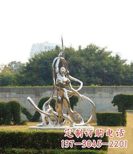 湖南跳丝带魅力少女铜雕