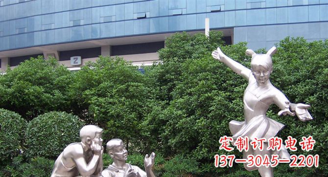 湖南优质不锈钢学生人物雕塑