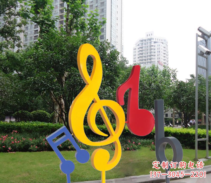 湖南公园不锈钢音符雕塑