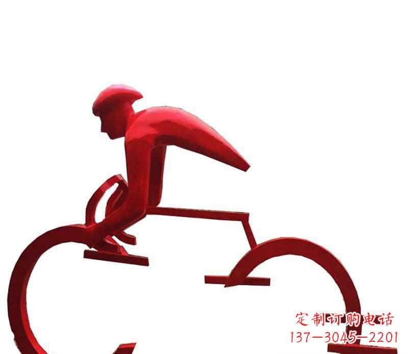 湖南公园不锈钢运动自行车景观雕塑