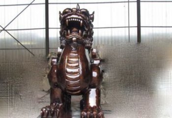 湖南来自古老文化的獬豸铜雕