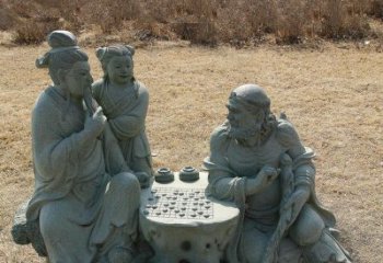 湖南八仙下棋铜雕塑