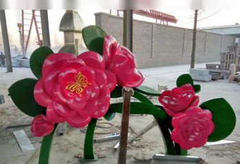 湖南中领雕塑花朵般精美的不锈钢牡丹雕塑