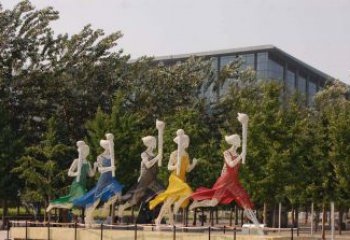 湖南不锈钢雕塑——拿火炬跑步